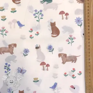 Tissu coton Animals in the garden design B digital print