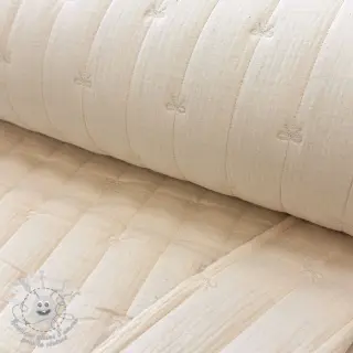 Tissu double gaze/mousseline STEPPED Bows natural