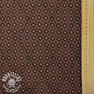Tissu coton VOILE STEPPED Flowerie black digital print