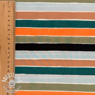 Tissu coton Garden stripe multi