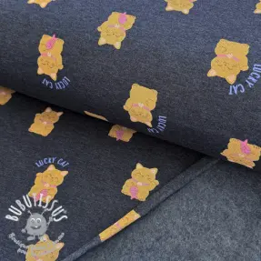 Sweat envers minkee Lucky cat navy melange