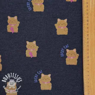 Sweat envers minkee Lucky cat navy melange