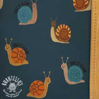 Sweat envers minkee Snails petrol digital print