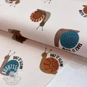 Sweat envers minkee Snails off white digital print