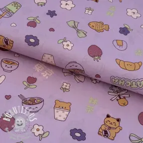Tissu coton MATCHA lilac
