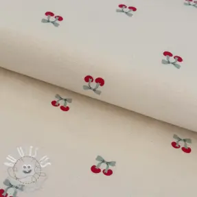 Tissu coton FLANNEL Cherries natural