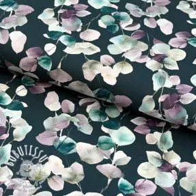 Tissu coton Eucalypt petrol digital print