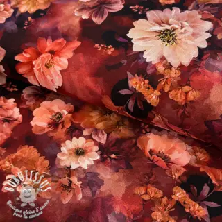 Jersey Flowers Junie red digital print