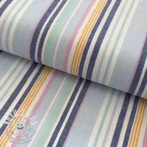 Tissu coton YARN DYED Sea stripe blue