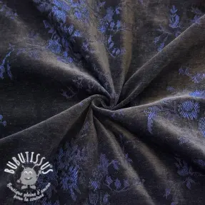 JEANS DENIM VELVET JACQUARD Flowers black