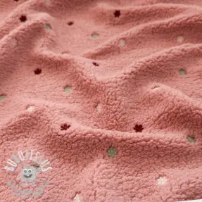 Tissu de manteau TEDDY EMBROIDERY Cuties blush