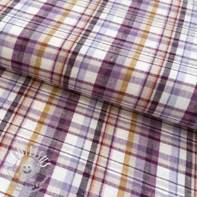 Viscose lin YARN DYED Checks Old fashion cyclaam