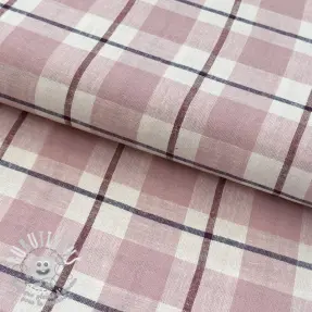 Viscose lin YARN DYED Checks Marion old rose
