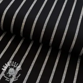 Viscose lin YARN DYED Dashed strip black