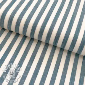 Viscose YARN DYED Stripes SMALL petrol