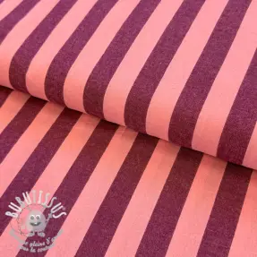Tissu coton YARN DYED NOVA Stripe aubergine