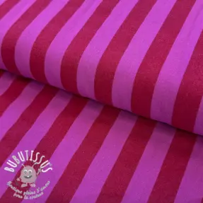 Tissu coton YARN DYED NOVA Stripe red fuchsia