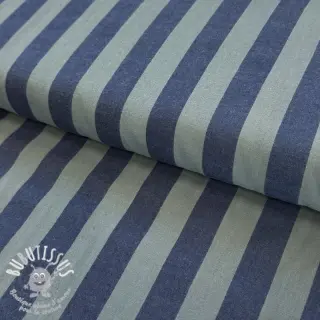 Tissu coton YARN DYED NOVA Stripe blue green
