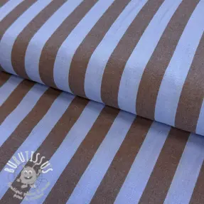 Tissu coton YARN DYED NOVA Stripe blue brown