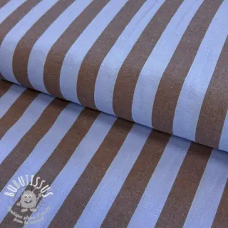 Tissu coton YARN DYED NOVA Stripe blue brown