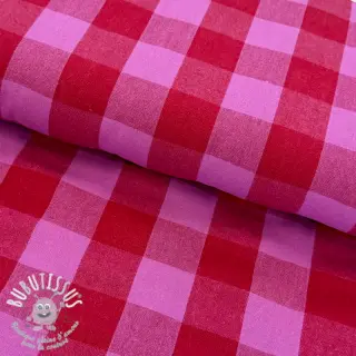 Tissu coton YARN DYED SONJA Checks red fuchsia