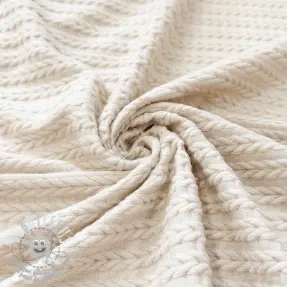 Tissu maille tricot LIGHT ANGORA CABLY natural