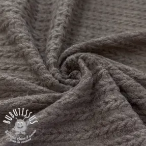 Tissu maille tricot LIGHT ANGORA CABLY brown