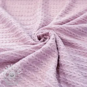 Tissu maille tricot LIGHT ANGORA CABLY old rose