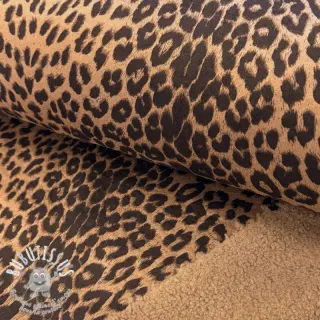 Tissu de manteau TEDDY SUEDE Panther LEO light brown