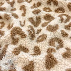 Tissu de manteau TEDDY Panther love light sand