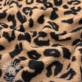 Tissu de manteau TEDDY Panther love sand