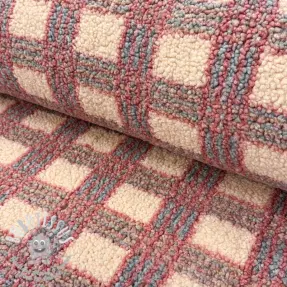Tissu de manteau TEDDY Fluffy Checks