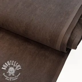 Tissu velours cotelé BABY RIB STRETCH choco