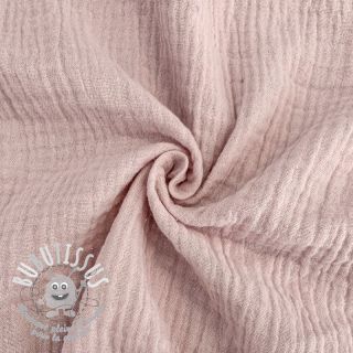 Tissu double gaze/mousseline old rose ORGANIC