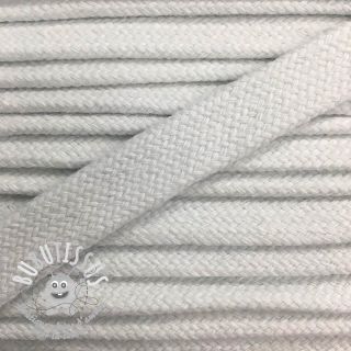 Cordon coton tubulaire plat 13 mm blanc