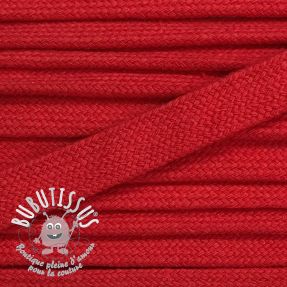 Cordon coton tubulaire plat 17 mm red