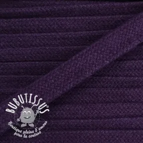 Cordon coton tubulaire plat 13 mm purple