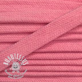 Cordon coton tubulaire plat 13 mm rose pâle