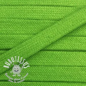 Cordon coton tubulaire plat 13 mm vert
