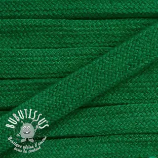 Cordon coton tubulaire plat 13 mm vert foncé