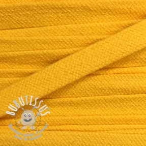 Cordon coton tubulaire plat 13 mm jaune