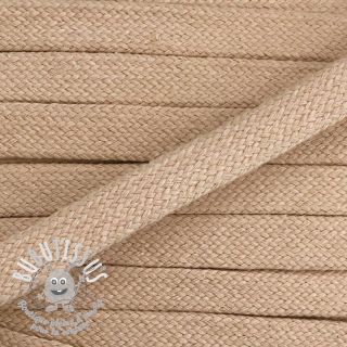 Cordon coton tubulaire plat 20 mm beige