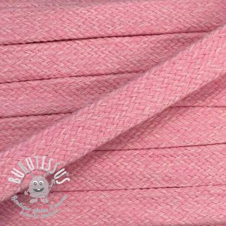 Cordon coton plat 15 mm melange rose