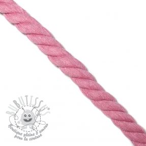 Cordon coton macramé 2,5 cm rose