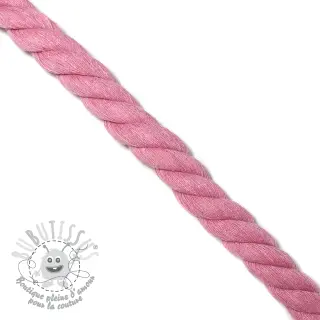 Cordon coton macramé 2,5 cm rose
