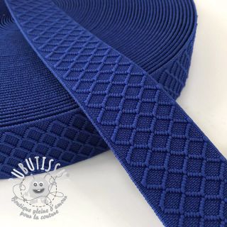 Élastique lisse 4 cm Rhombus blue