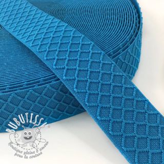 Élastique lisse 4 cm Rhombus turquoise