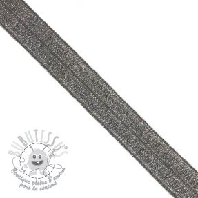 Biais élastique glitter 20 mm anthracite