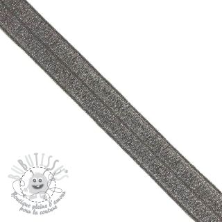 Biais élastique glitter 20 mm anthracite