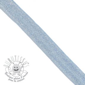 Biais élastique glitter 20 mm light blue